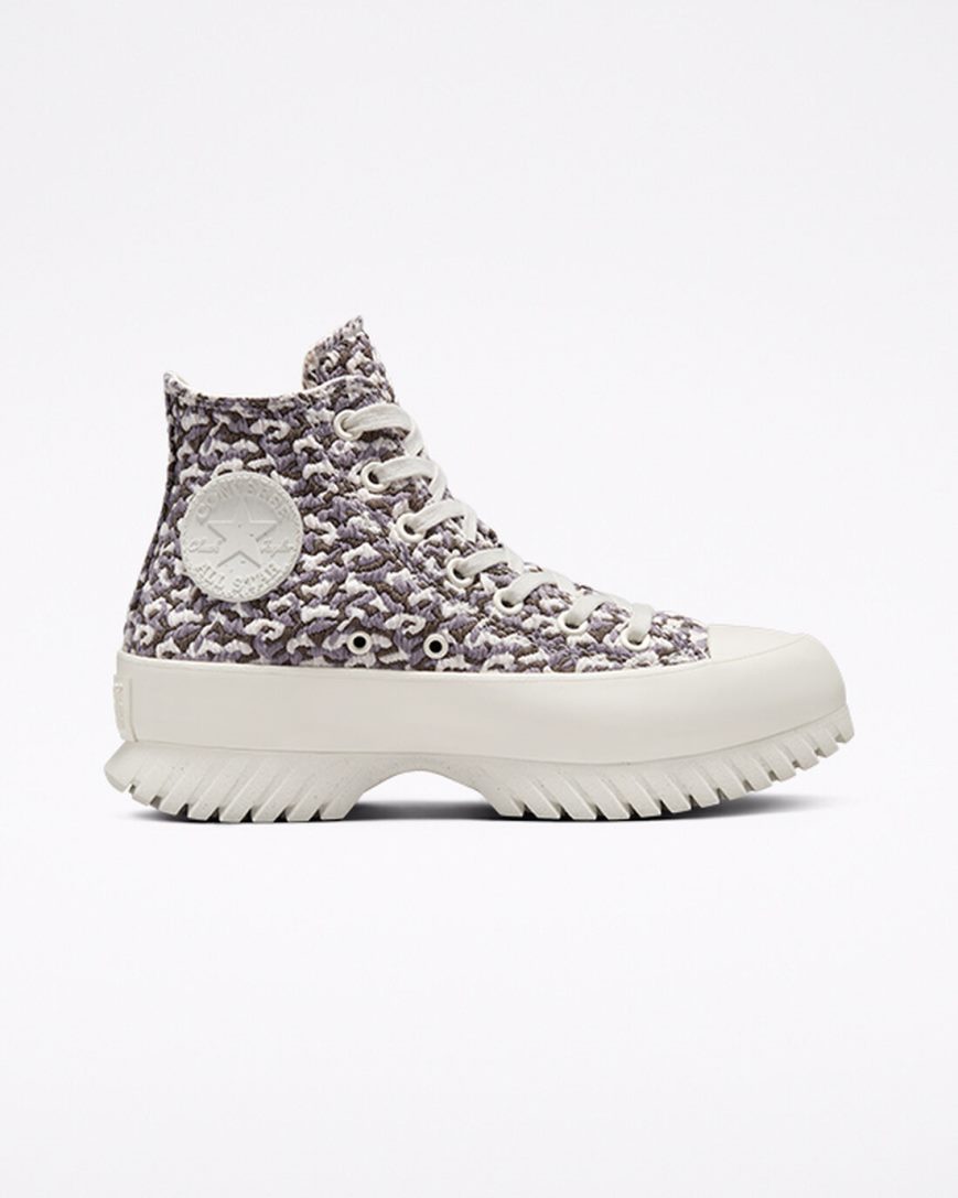 Women\'s Converse Chuck Taylor All Star Lugged 2.0 Jacquard High Top Shoes Brown | AU 5E613R